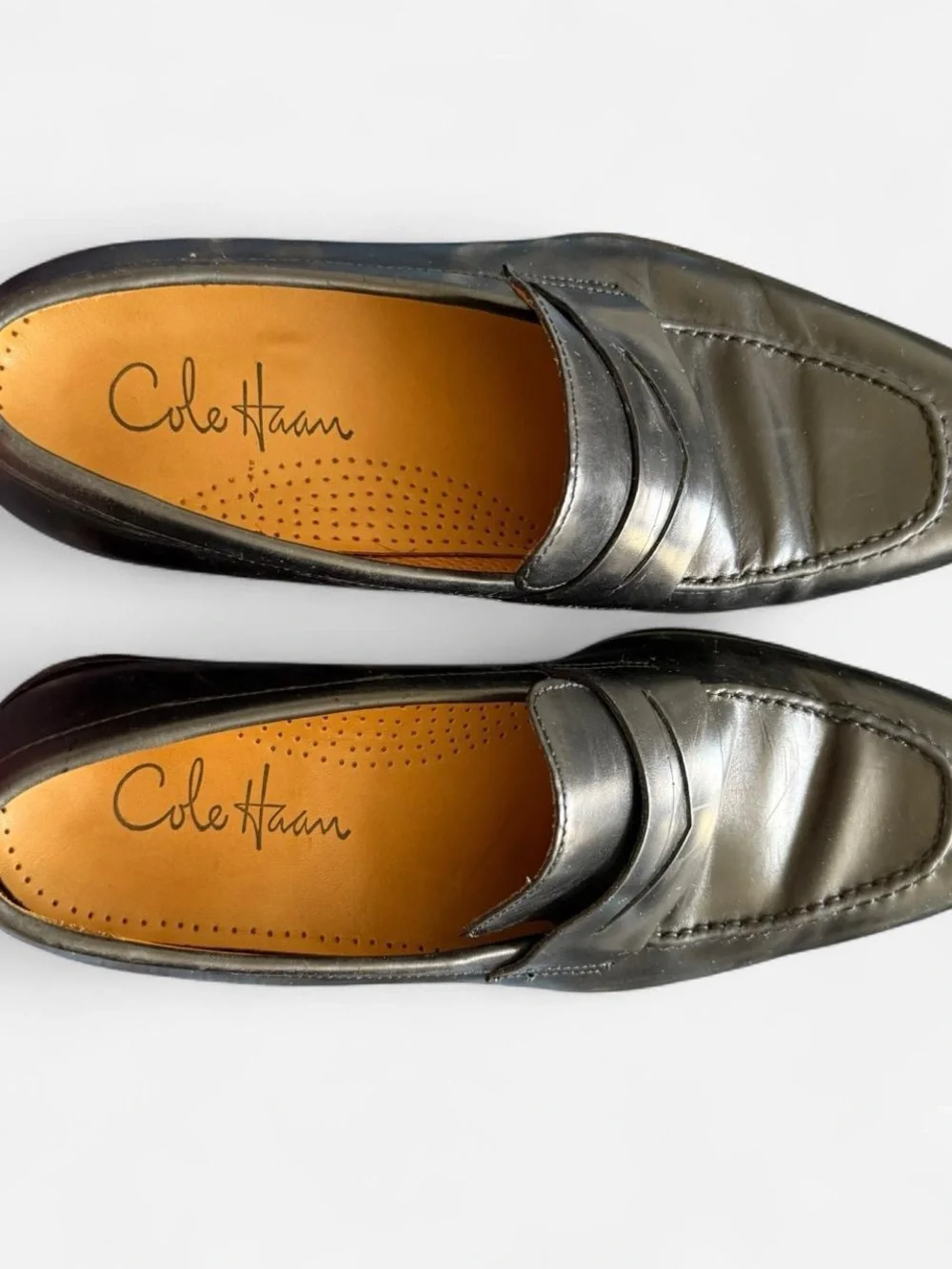 Cole Haan Men’s Burgundy Leather Penny Loafers